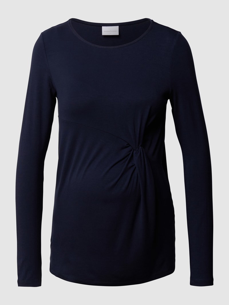 Umstands-Longsleeve mit Drapierung in marineblau