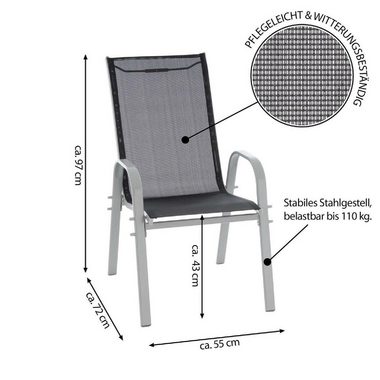 VCM Gartenstuhl 4er Stapelstuhl Gartenstuhl Outdoor Stuhl Garten
