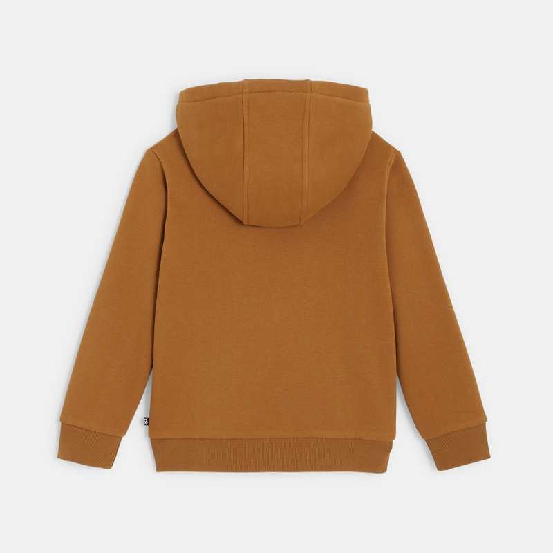 Sweat-shirt doublé en polaire sherpa orange garçon