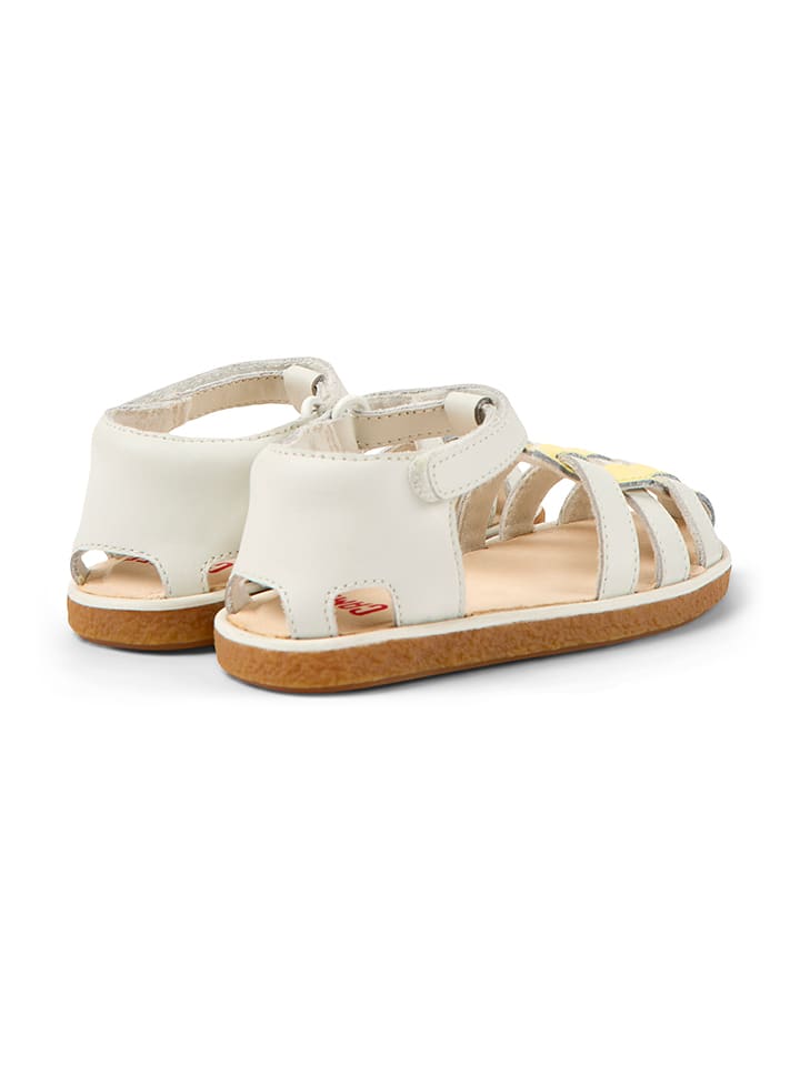 Camper Leder-Halbsandalen in Weiß/ Gelb günstig kaufen