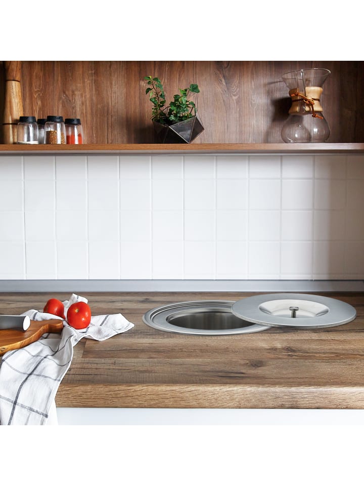 relaxdays Mülleimer für Arbeitsplatte in Silber - 8l Volumen günstig kaufen onesize