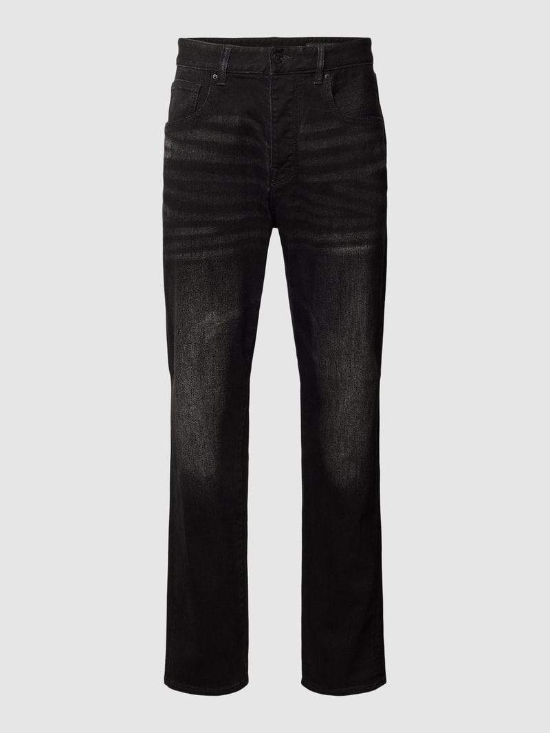 Jeans mit Label-Patch in schwarz