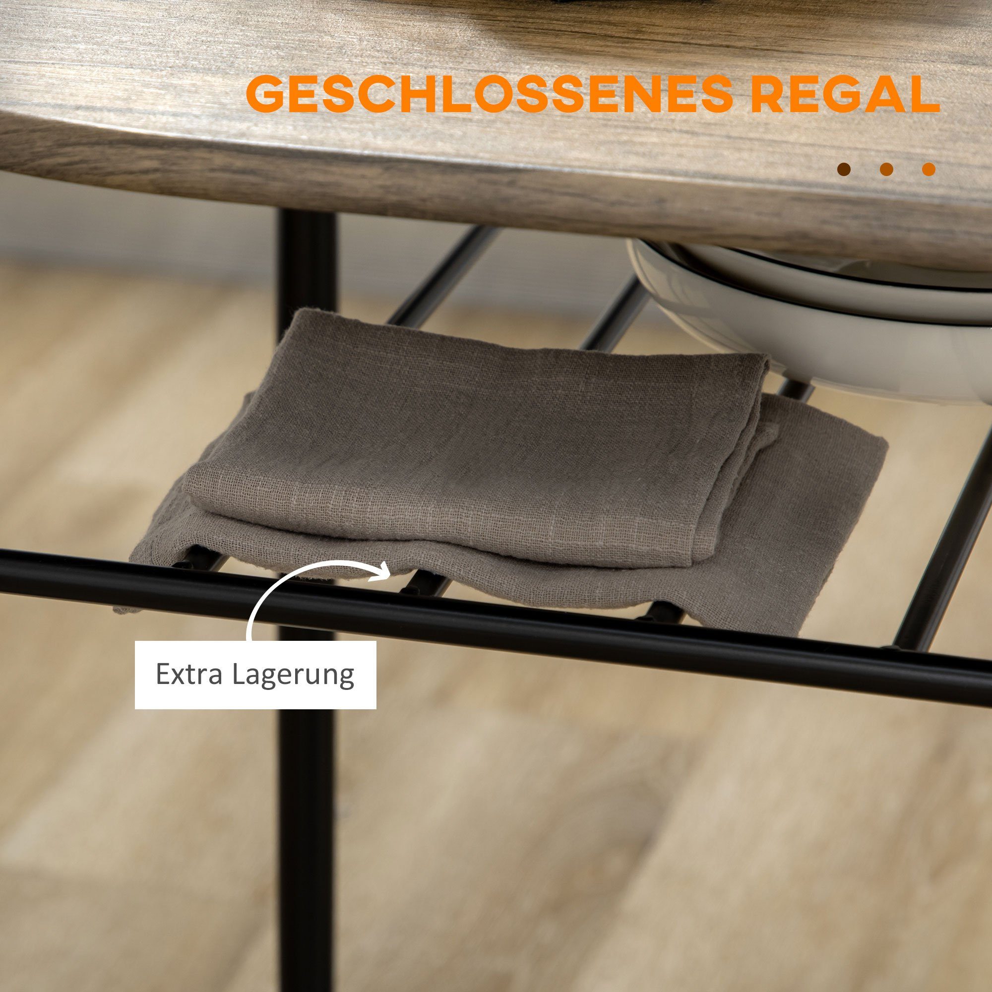 HOMCOM Essgruppe Bistro-Set 3-teilig, 80 cm x 53 cm x 74,5 cm, (Set, 3-tlg., 1 Tisch; 2 Stühle), Tisch mit 2 Stühlen