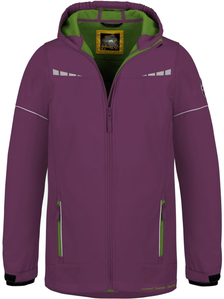 Normani Outdoor Sports Kinder Softshelljacke Galway in Lila/Violett/Grün günstig kaufen