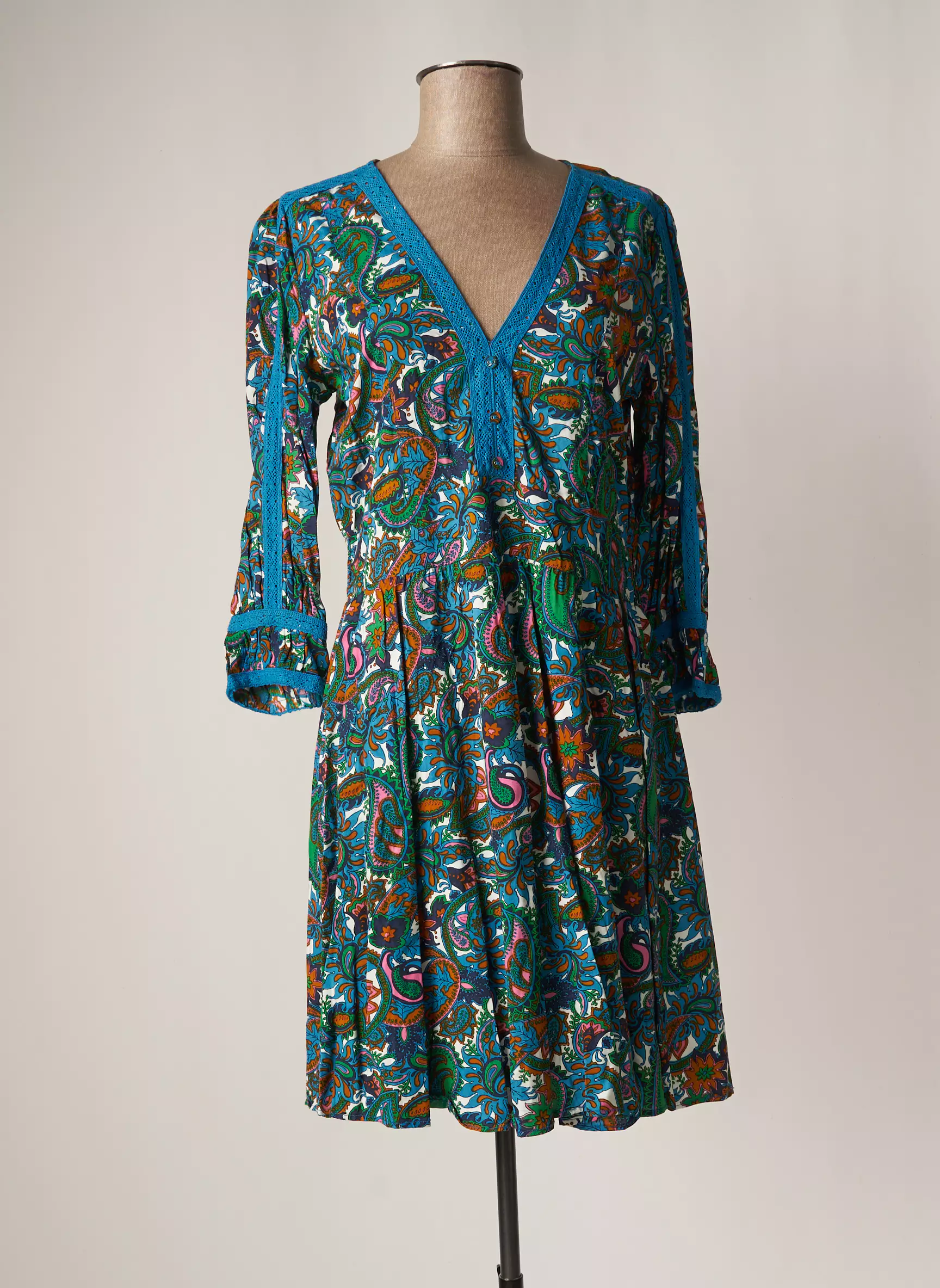An Ge Robes Mi Longues Femme couleur bleu