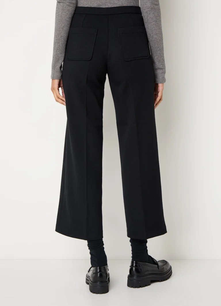 Sessùn Alberwool high waist straight fit cropped trousers with patch pockets