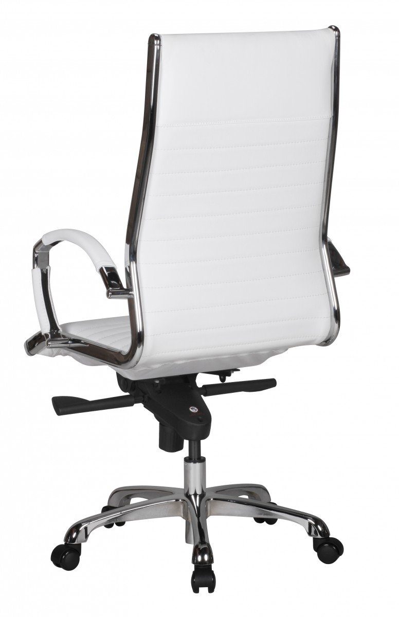 Amstyle Drehstuhl SPM1.233 (SALZBURG 1 Echtleder Weiß Schreibtischstuhl), Bürostuhl XXL 120kg Chefsessel höhenverstellbar