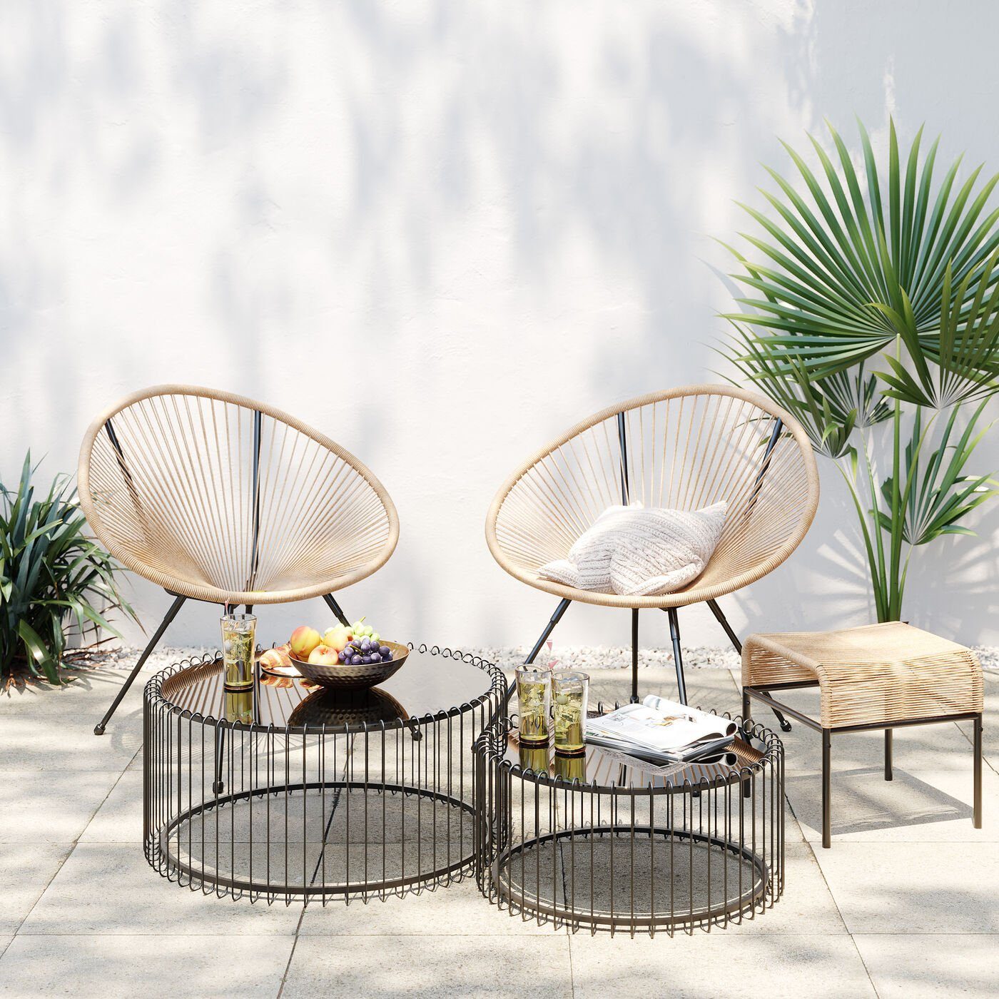 KARE Gartenlounge-Hocker Acapulco
