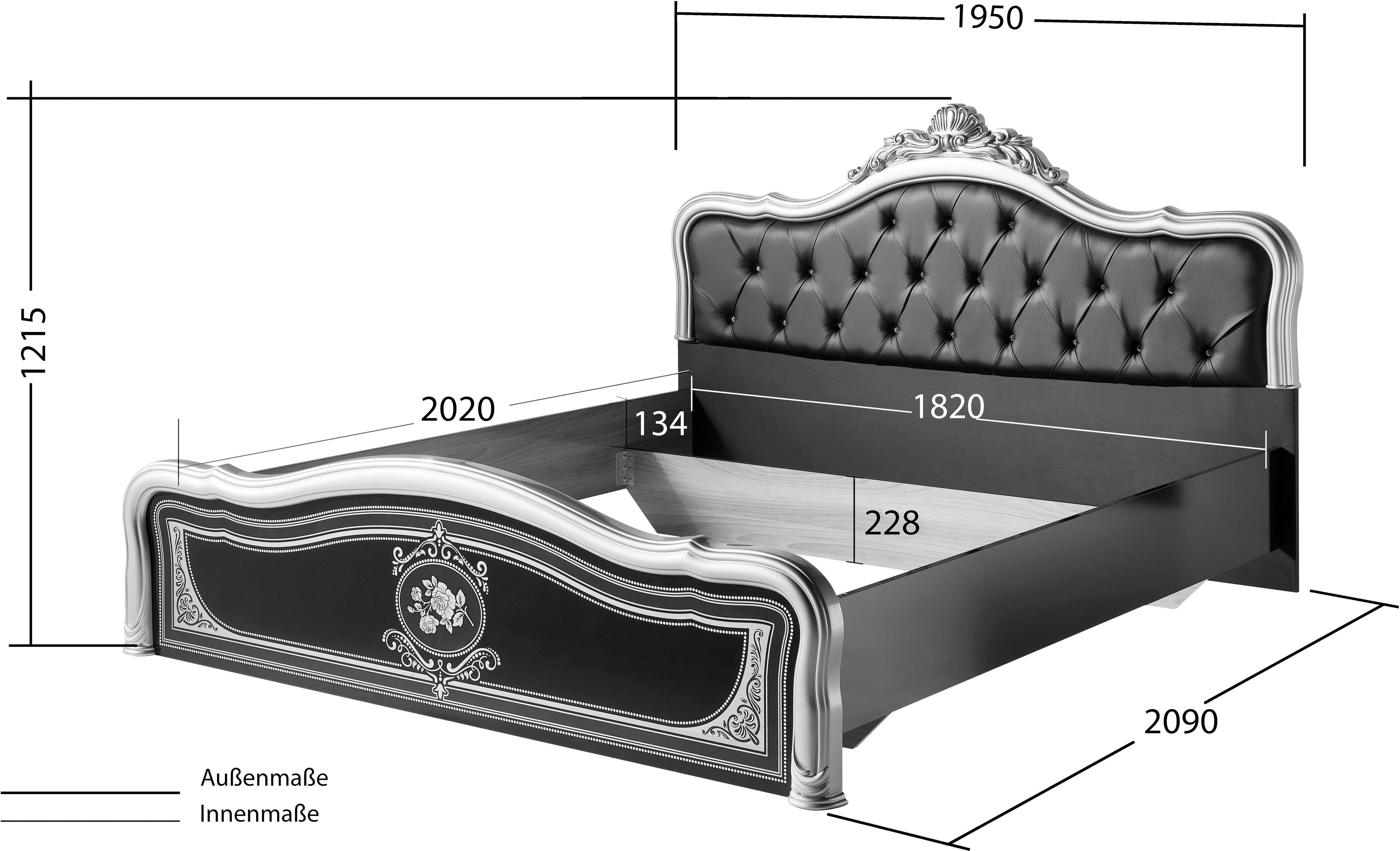 INOSIGN Schlafzimmer-Set ALICE, (4-St), mit gepolstertem Kopfteil