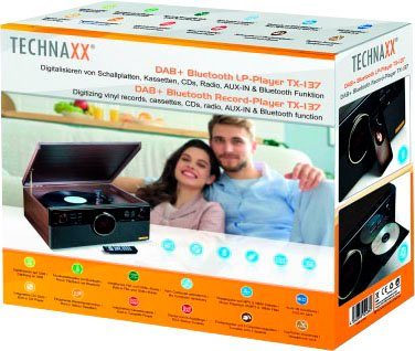Technaxx DAB+ Bluetooth LP-Player TX-137 Multifunktionsspieler (Riemenantrieb, Bluetooth)