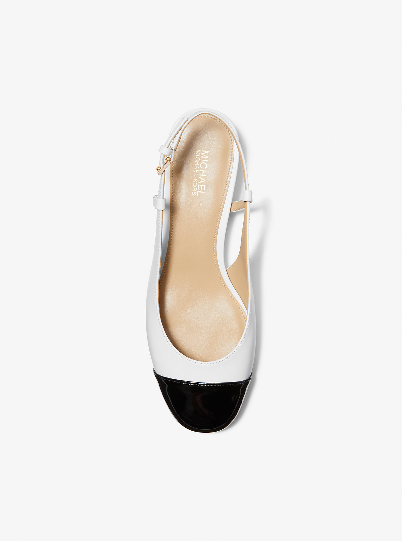 Perla Slingback Flats i skinn - OPTIC WHITE