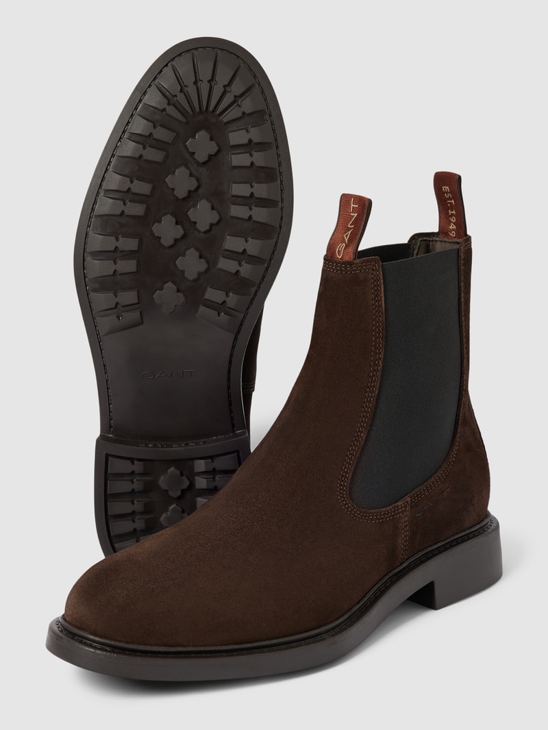 Chelsea Boots aus Wildleder Modell 'Millbro' in dunkelbraun