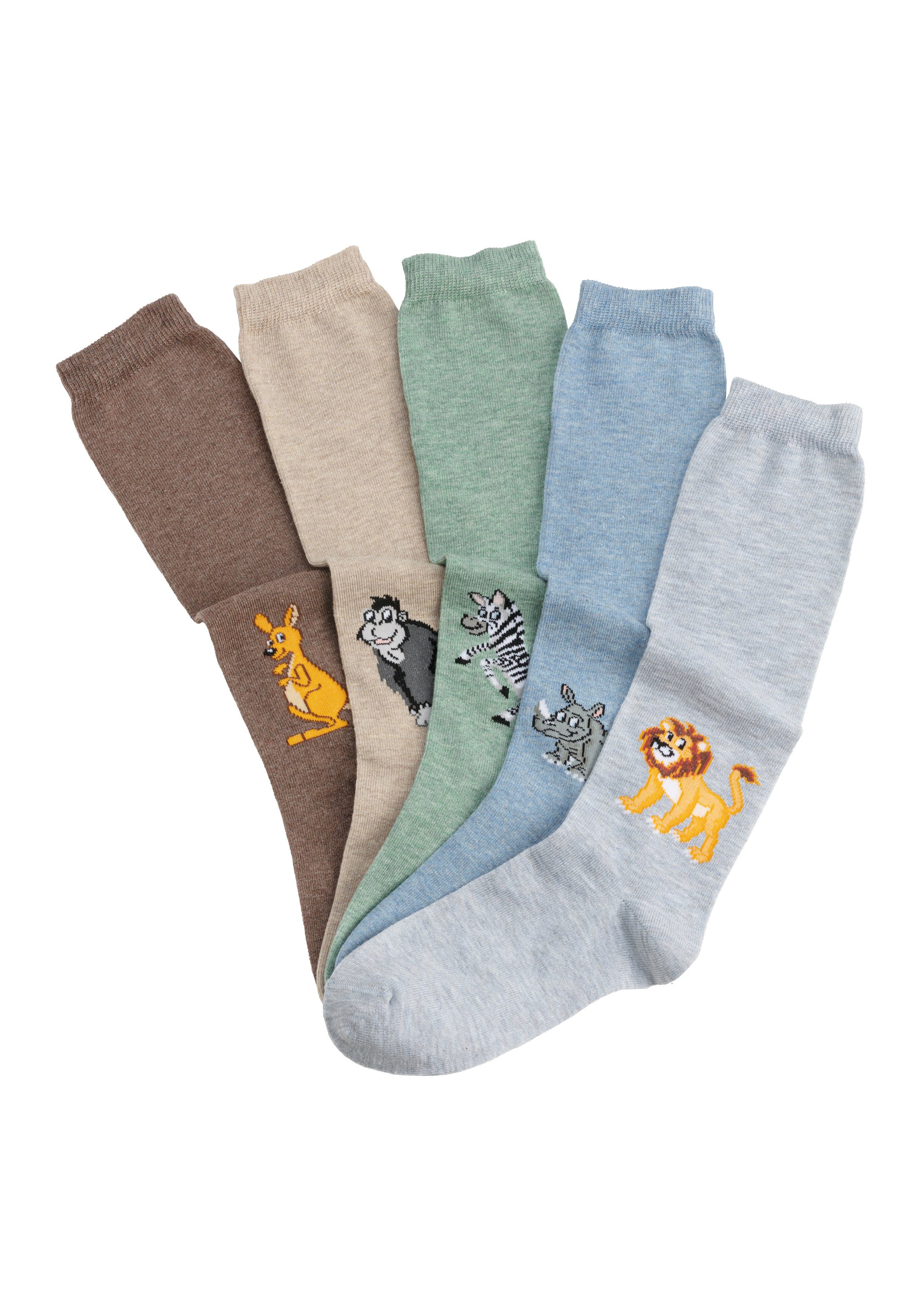 H.I.S Kniestrümpfe (5-Paar) mit eingestricktem Moriv