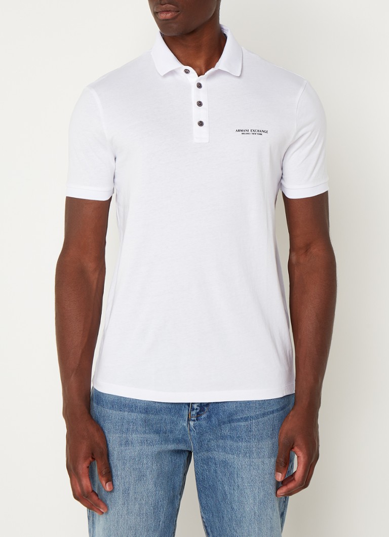Tricou polo clasic cu logo Armani Exchange