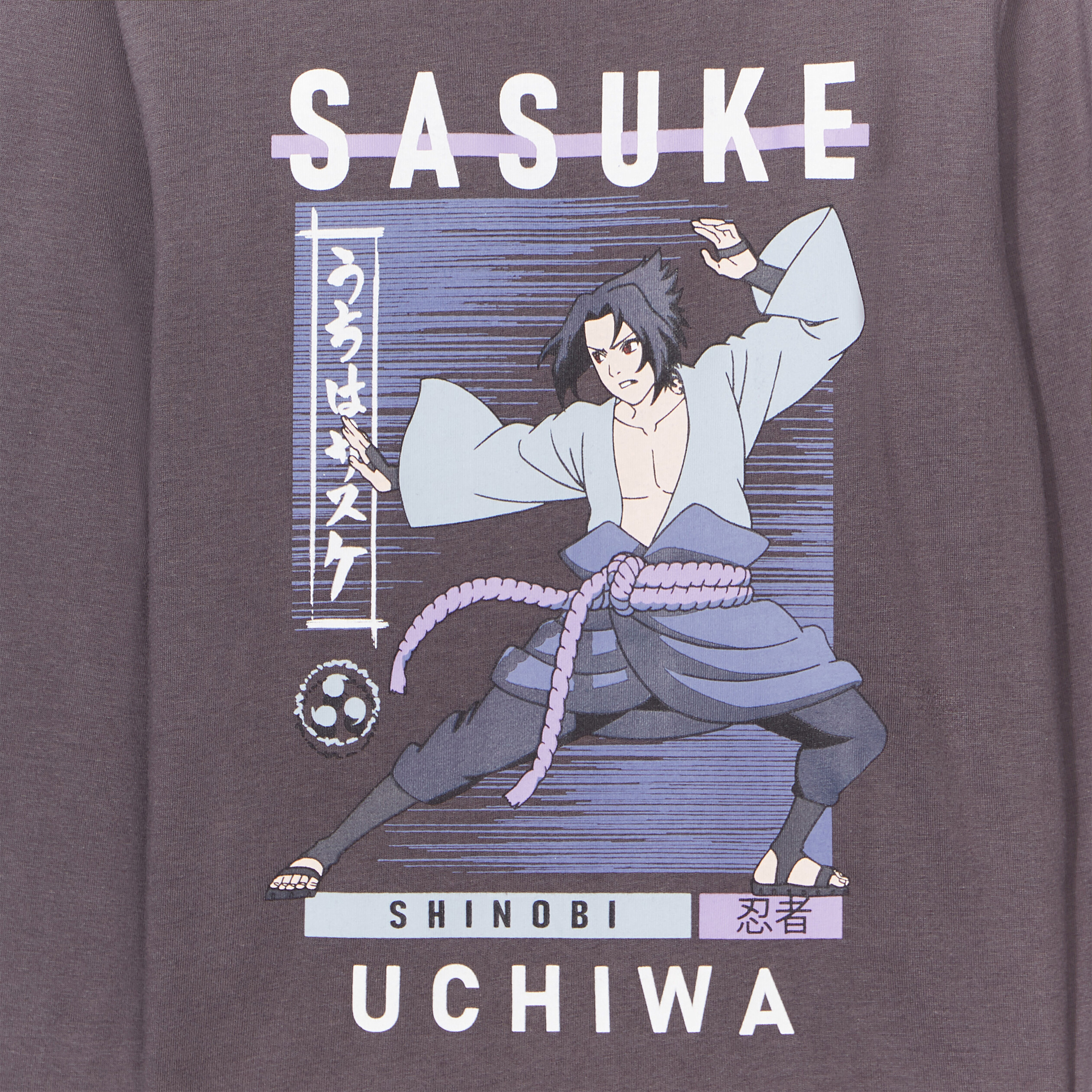 T-shirt coton Sasuke Naruto gris foncé garçon | La Halle