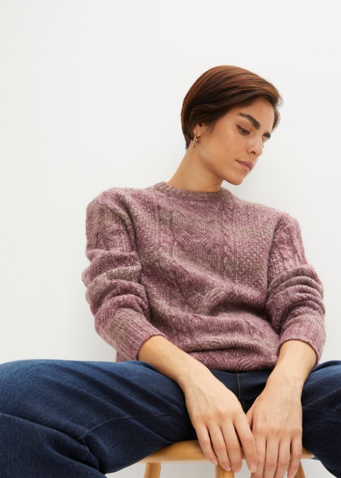 Pullover in Melange-Optik
