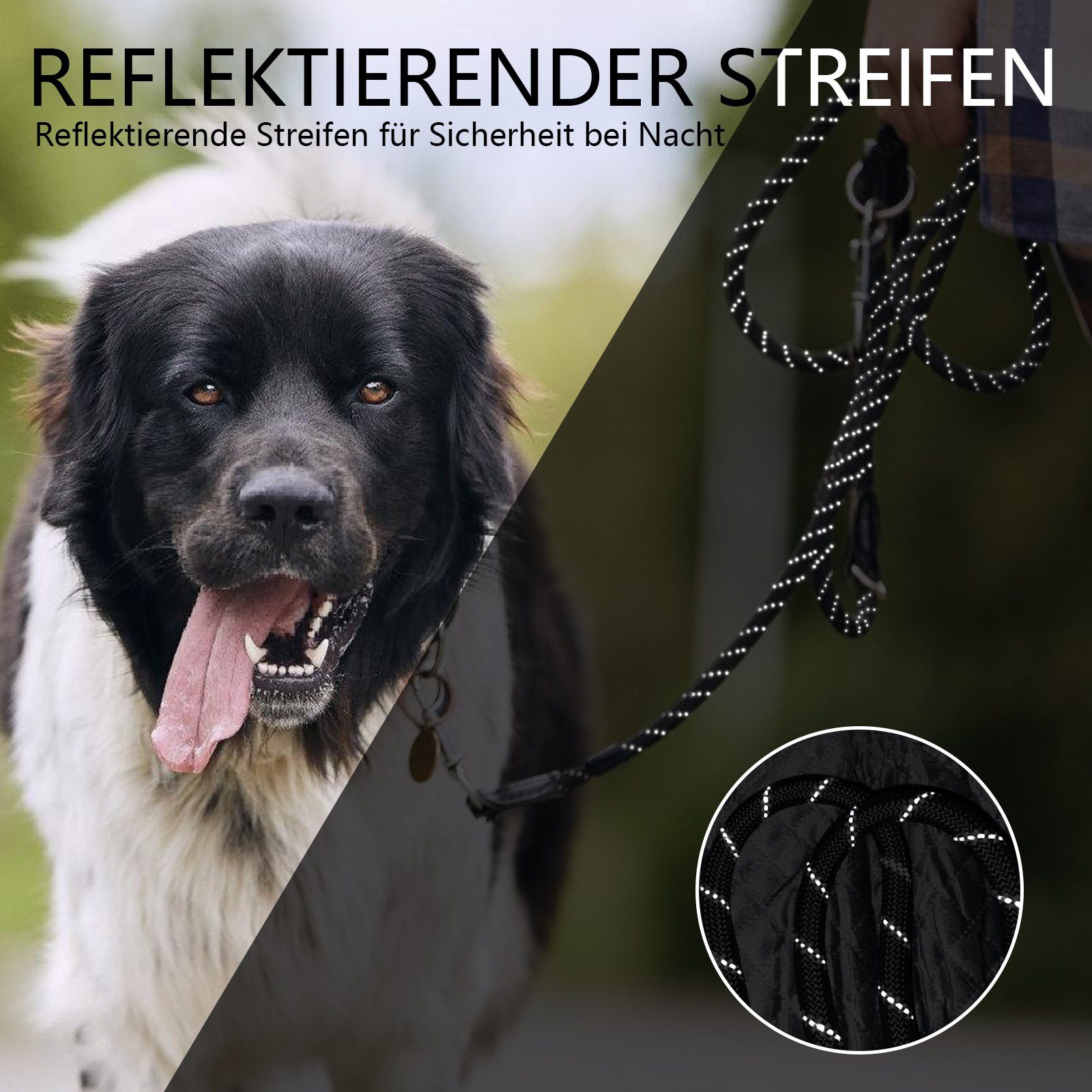 CALIYO Führleine Schleppleine für Hunde,5M 10M Starke Hundeleine mit Gepolsterter Griff, Nylon, Trainingsleine Laufleine für Welpen Kleine Mittlere Große Hunde