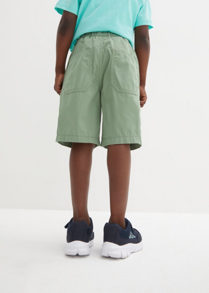 Jungen Canvas Bermuda mit Stretchbund, Regular Fit