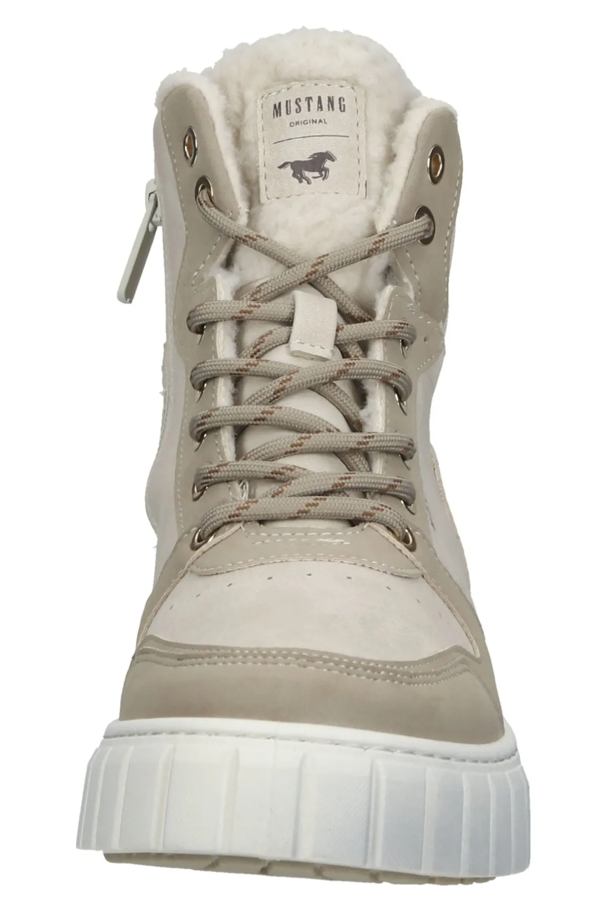 Mustang  Stiefelette - Ecru - Flacher Absatz
