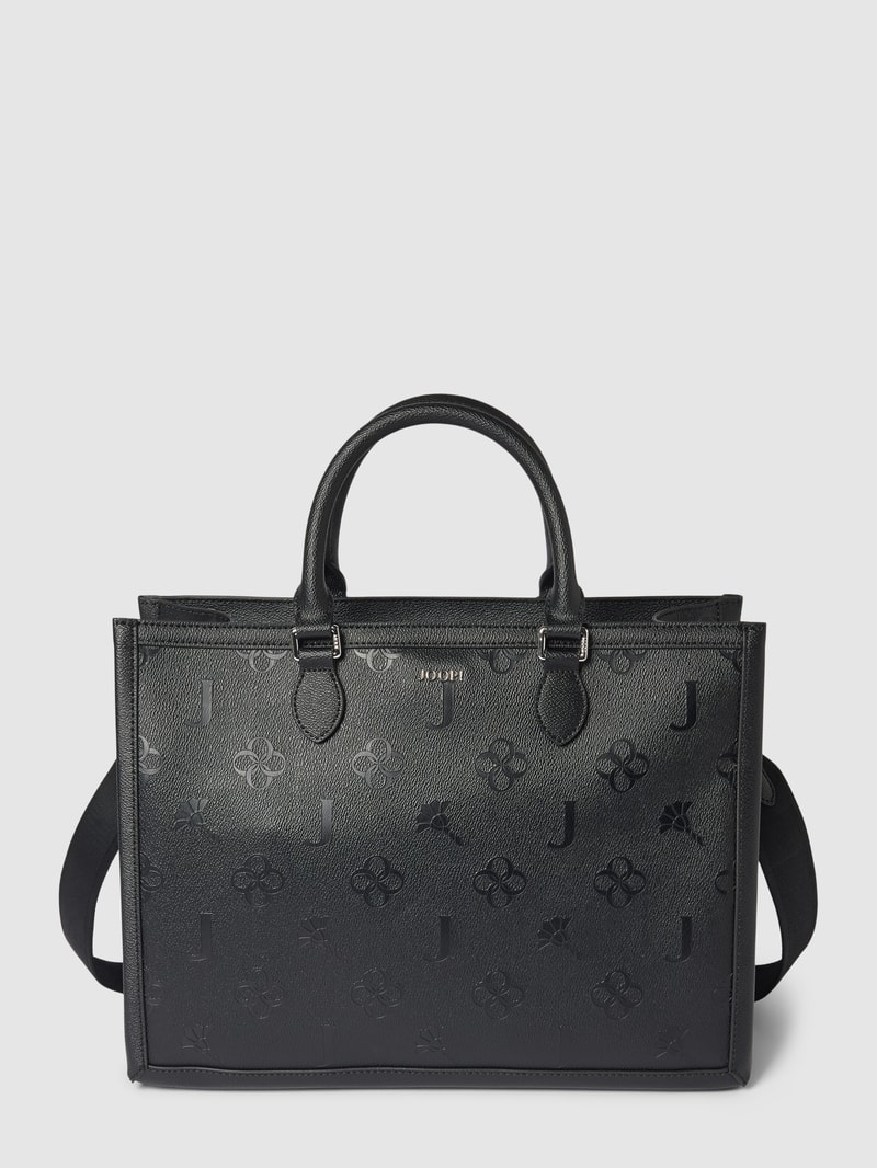 Handtasche mit Label-Muster Modell 'decoro stampa aurelia' in black