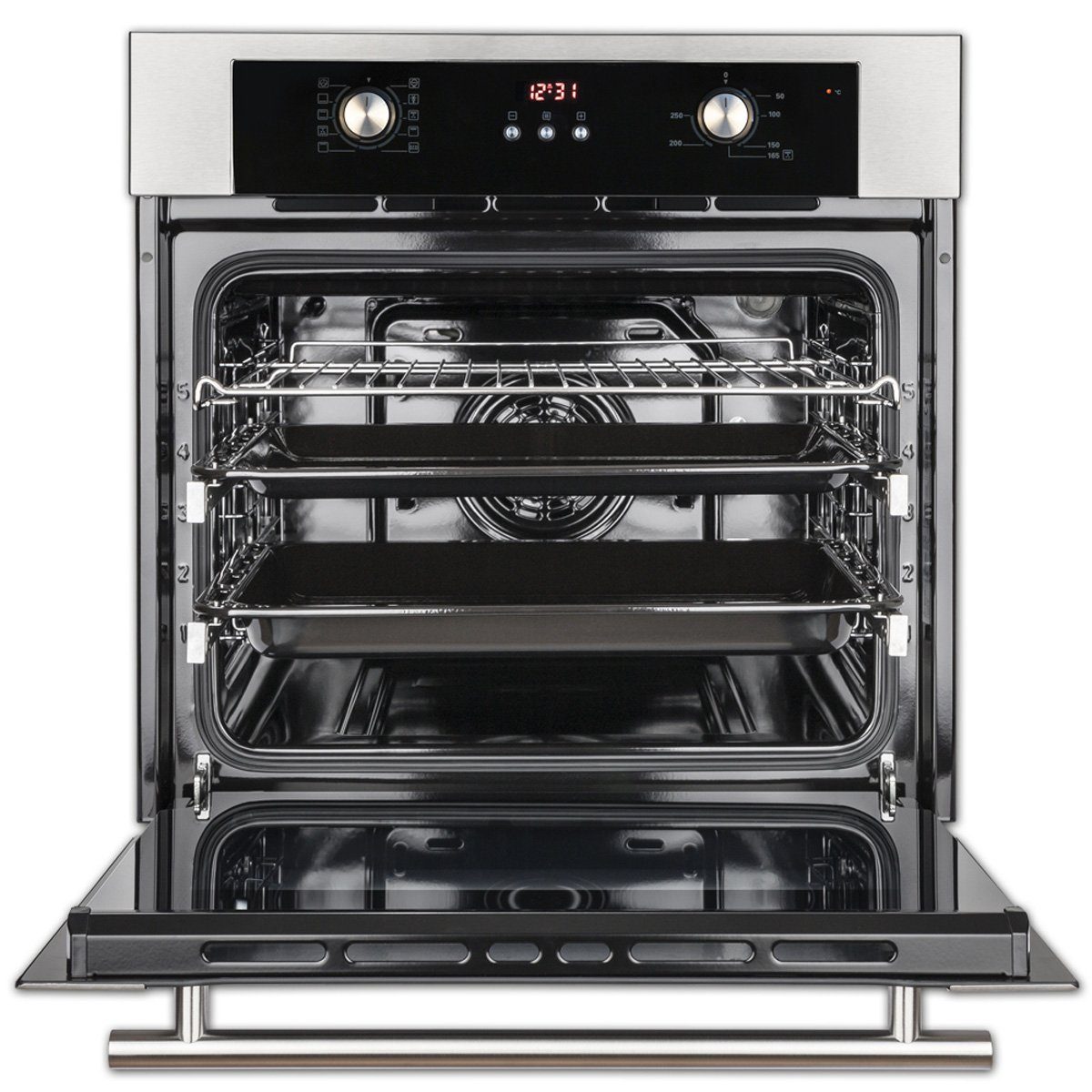 KKT KOLBE Einbaubackofen Backofen Elektroherd BO8810SS, DampfClean, 60cm / 70 l / 3kW / Heißluft / Grill-/Brat-System / Teleskopauszüge