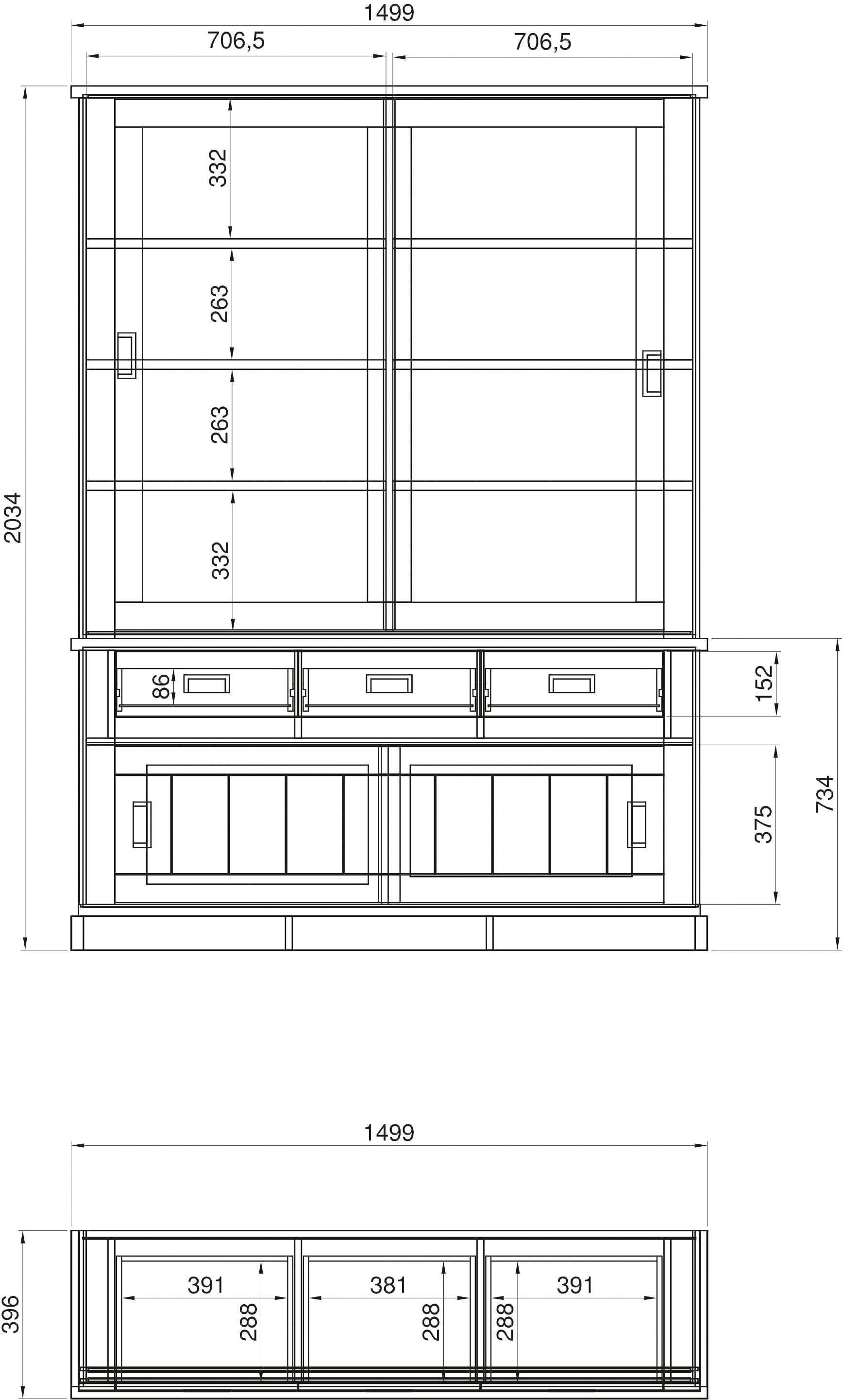 Home affaire Buffet ORLANDO Höhe ca. 204 cm