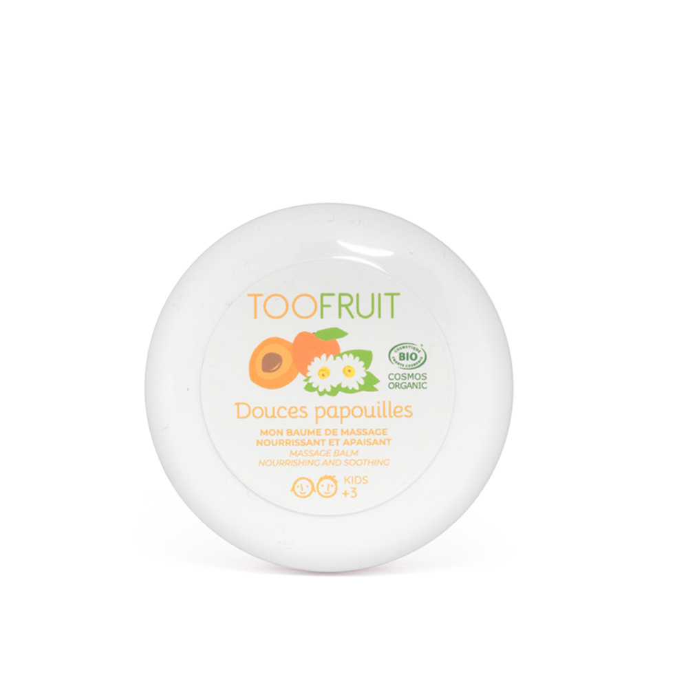 toofruit Douces Papouilles, baume massage BIO  Abricot - Camomille Baume de massage nourissant et apaisant