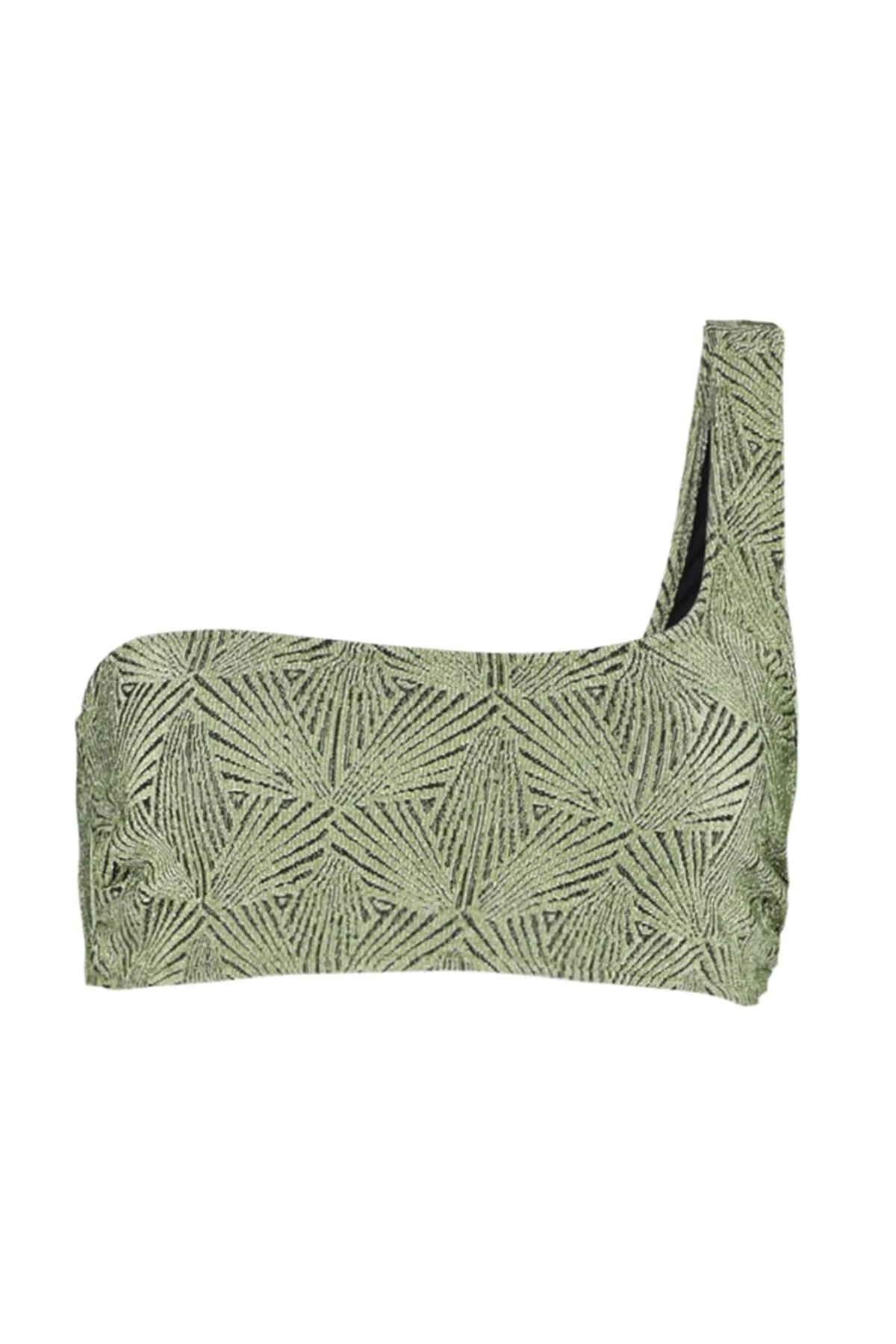 Trendyol Collection  Grünes One-Shoulder-Bikinioberteil mit Glitzer TBESS23BU00270