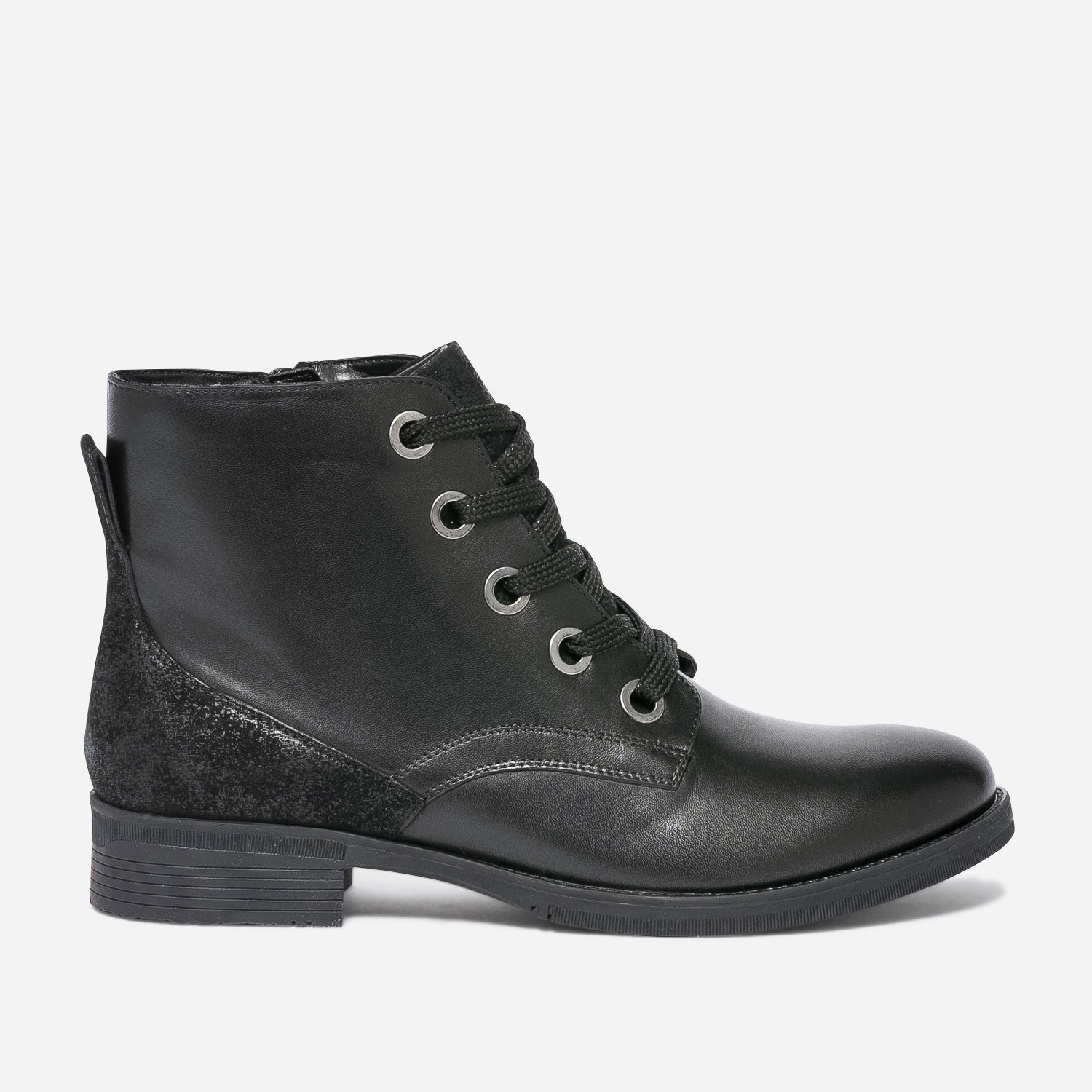 Bottine noire éco-conçue en cuir
