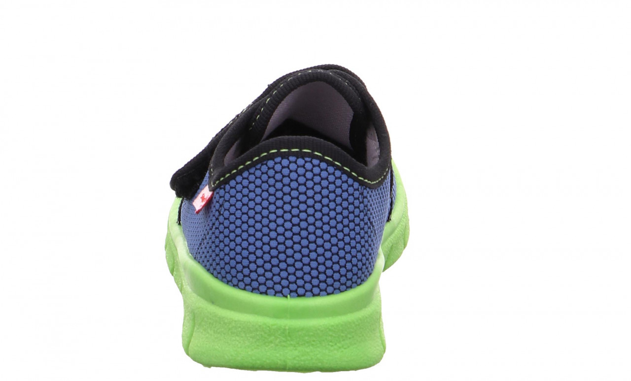 BOBBY - Blau/GrünHausschuh mit Klettverschluss