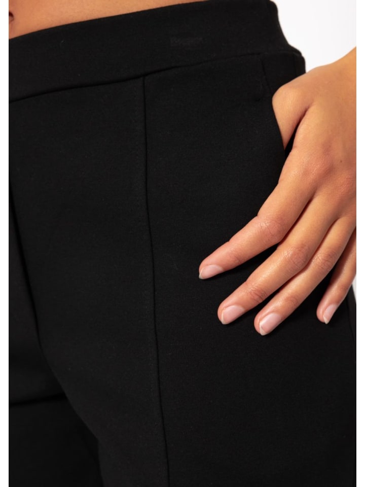 SASSYCLASSY Jersey Chinos mit Ziernaht in Schwarz günstig kaufen