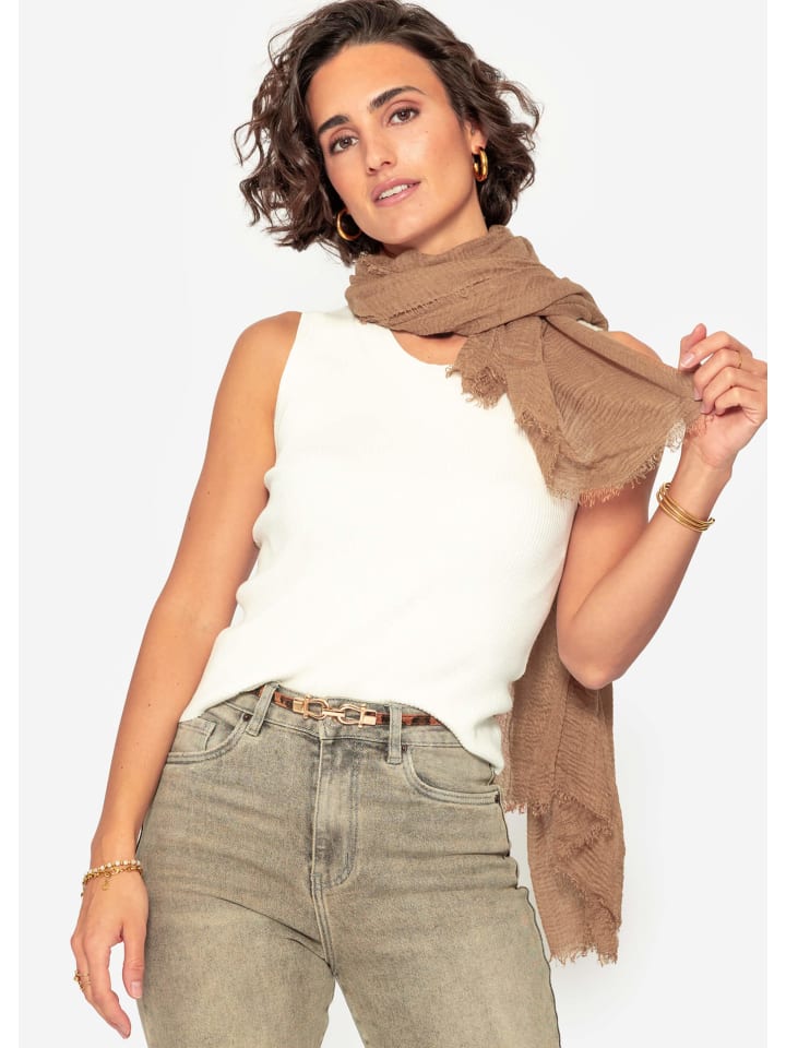 SASSYCLASSY Musselin Schals in Braun günstig kaufen onesize