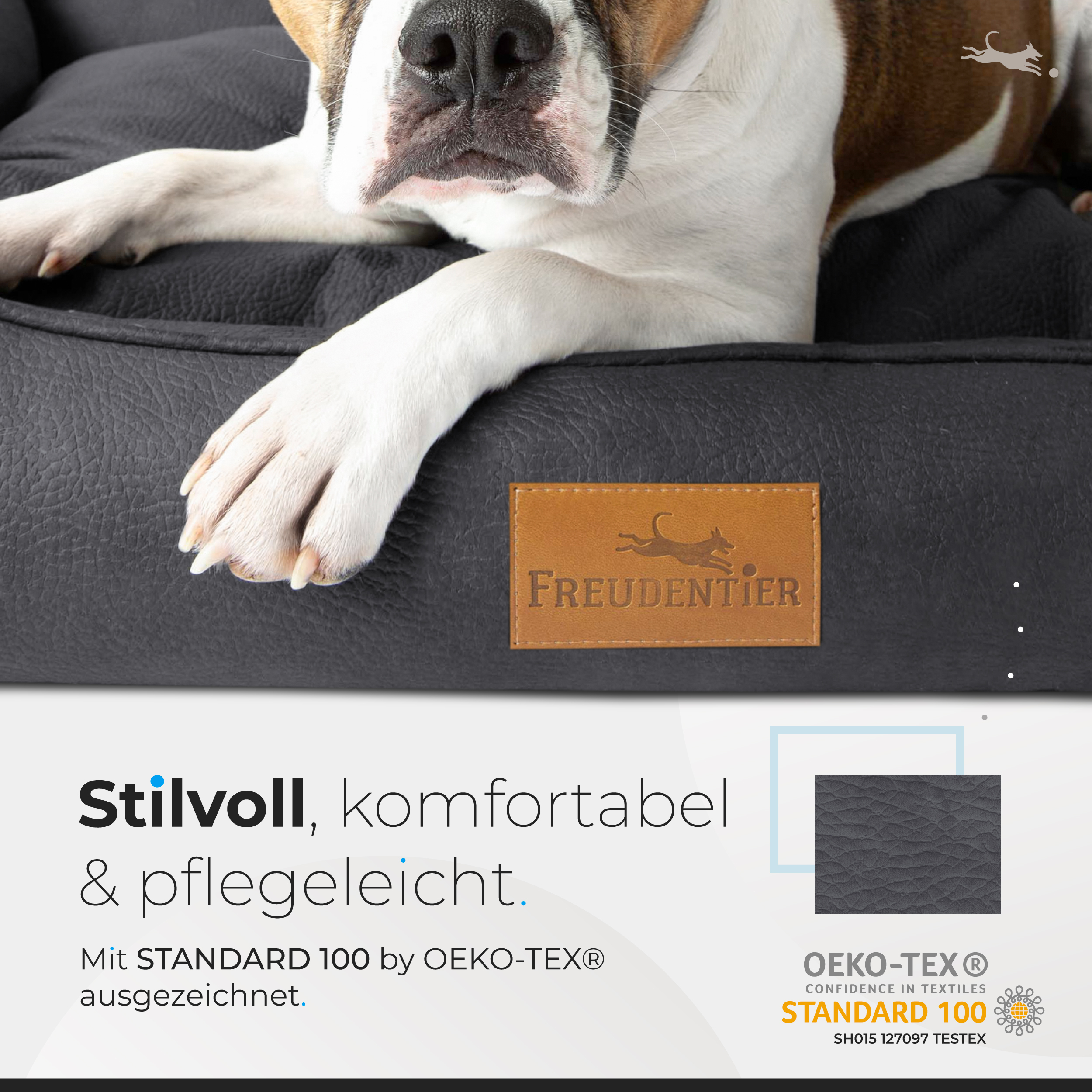 Freudentier Hundebetten Freudentier orthopädisches Hundebett anthrazit M