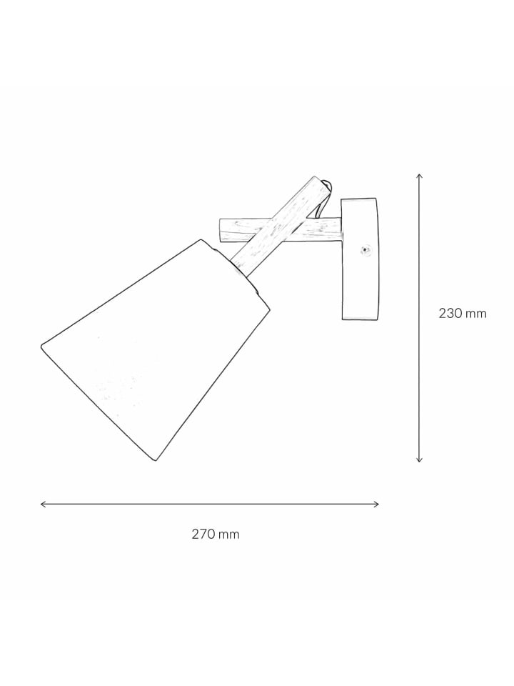 Licht-Erlebnisse Wandlampe in Helles Holz Schwarz günstig kaufen onesize