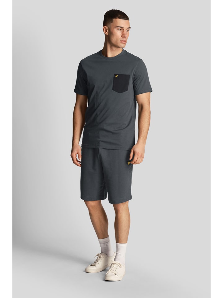 Lyle & Scott T-Shirt in Grafitgrau/Dunkelschwarz günstig kaufen