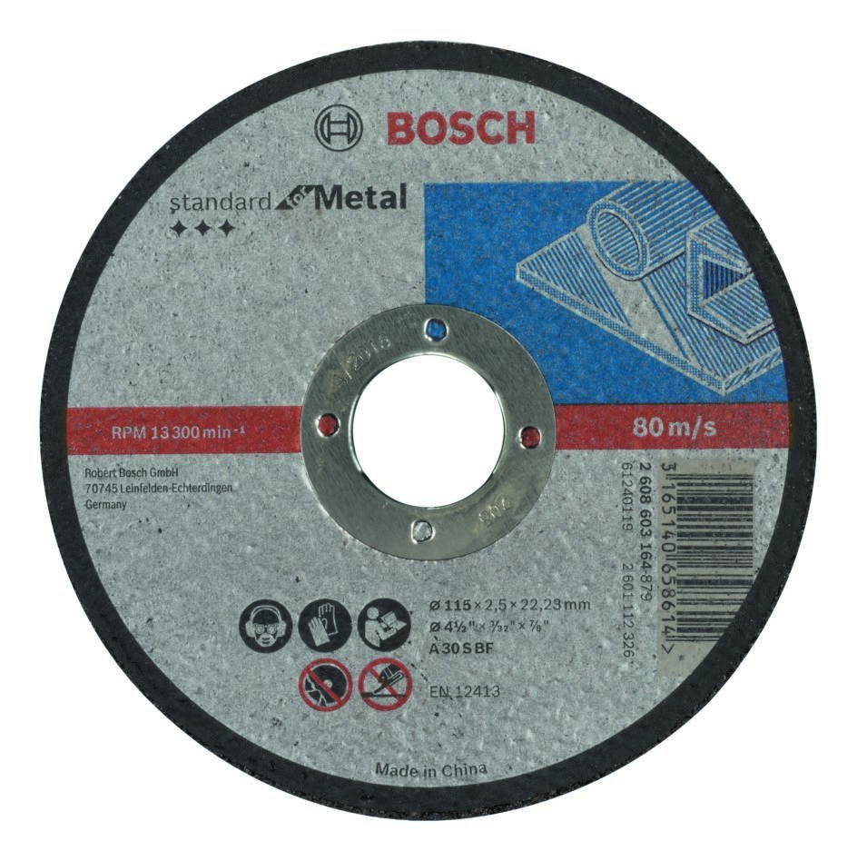 Disc abraziv metalic Bosch Blue Accessories 2608603164, drept, 115x2,5 mm