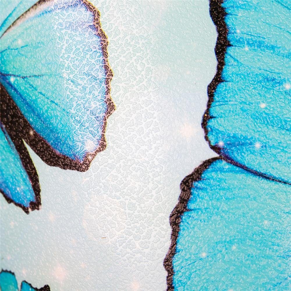 Idena Papierkorb Schmetterling Motiv, 9 Liter, Kunststoff, Mülleimer für Kinderzimmer, Blau