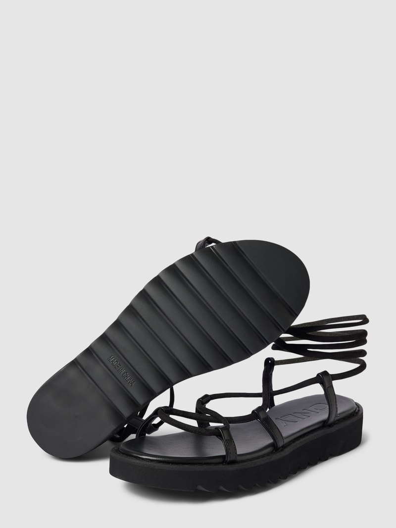 Sandalen mit Schnürung Modell 'MALU' in schwarz