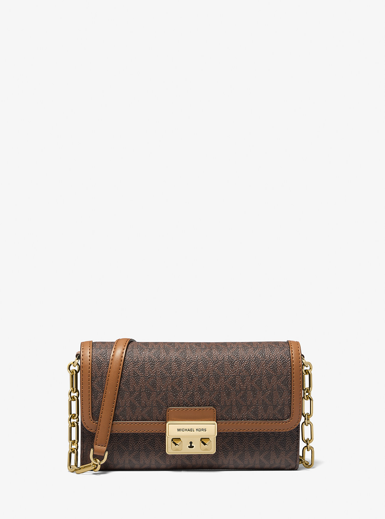 Tribeca Large Signature Logo Convertible Crossbody Bag - BRN/ACORN