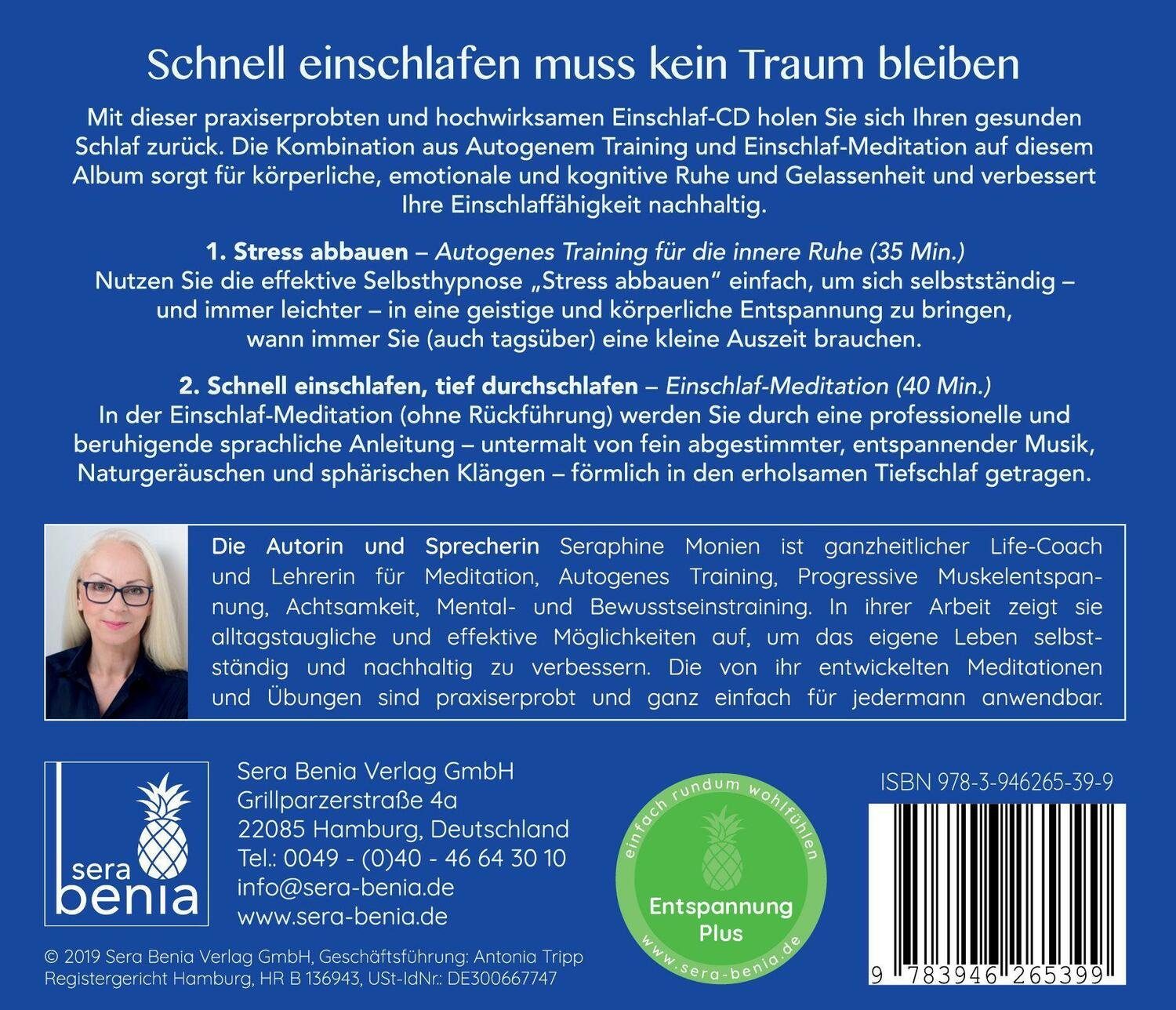 Sera Hörspiel Schnell einschlafen, tief durchschlafen - Einschlafmeditation CD...