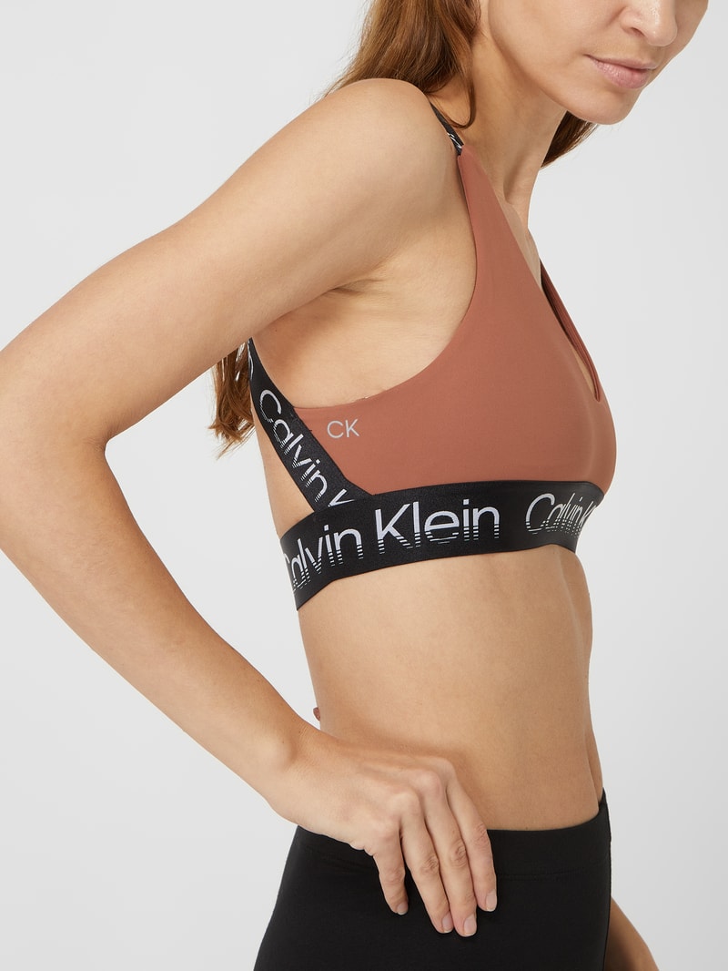 Bustier mit Logo-Bund in cognac