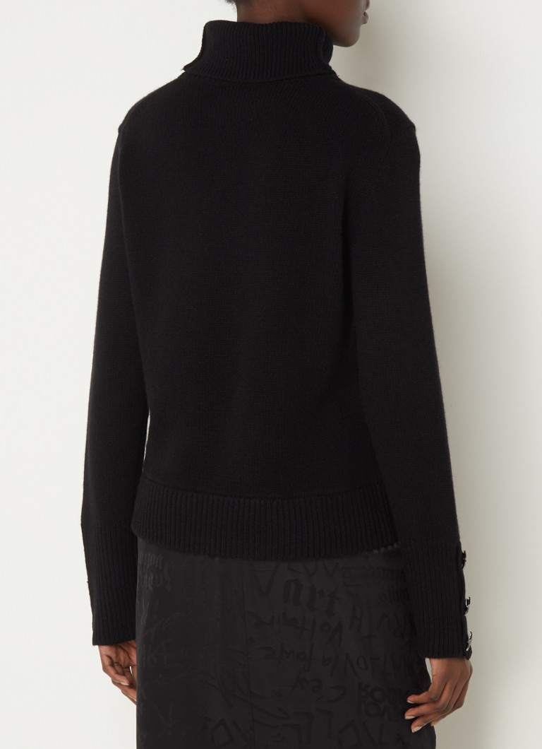 Gola alta de cashmere de malha fina Zadig&Voltaire com botões decorativos.
