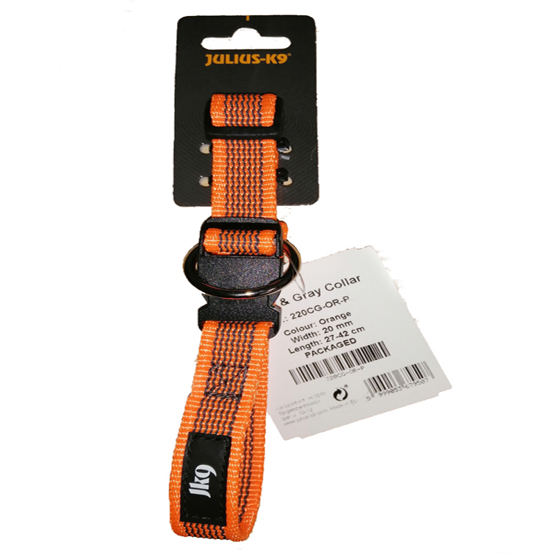 JULIUS-K9 Hundehalsbänder JULIUS-K9 Halsband 20mm x 27-42cm orange/ grau