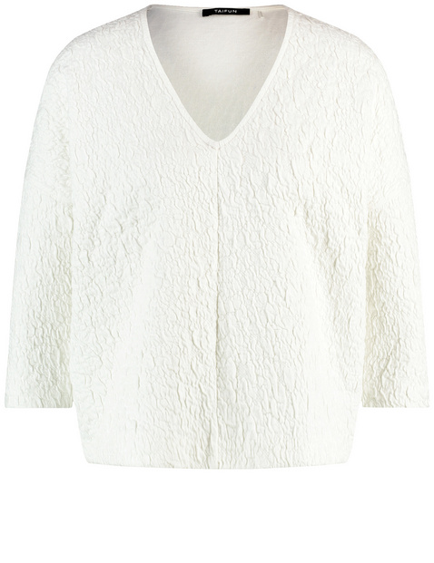 3/4 Arm Shirt aus Struktur-Jersey