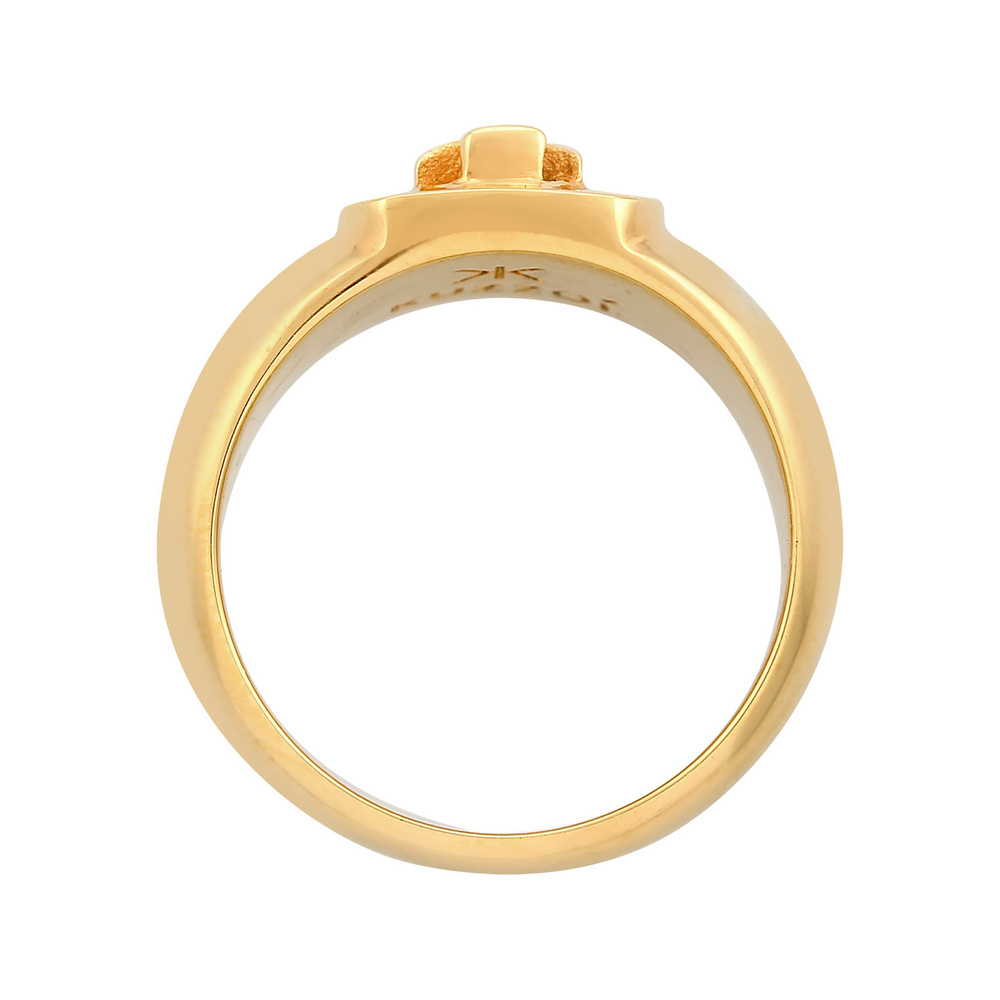 KUZZOI KUZZOI Bague Hommes sceau armoiries petit doigt en argent sterling 925 plaqué or Bague