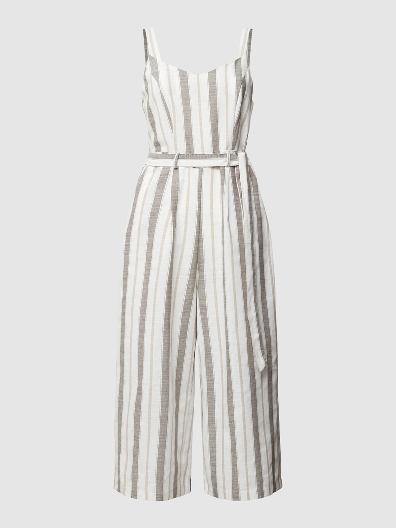Jumpsuit mit Streifenmuster in khaki