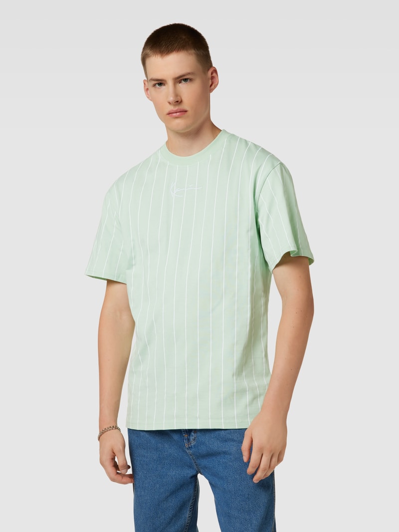 T-Shirt mit Streifenmuster in mint