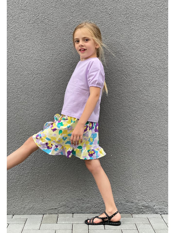 name it Knielanger Blumen Rock Chiffon mit verstellbarem Bund NKFHIMLA in Lila günstig kaufen