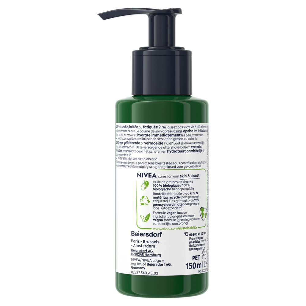 nivea SENSITIVE PRO - Baume après-rasage homme Ultra apaisante huile chanvre BIO Rasage homme