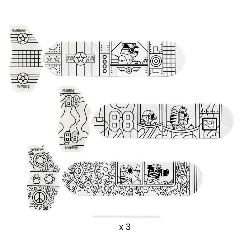 3 avions à colorier Djeco